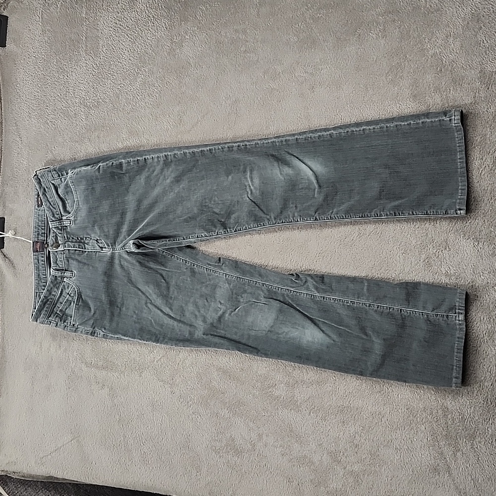 Jag Corduroy Pants Womens Size 10 Midrise Bootleg Distressed Grey Grunge Comfy